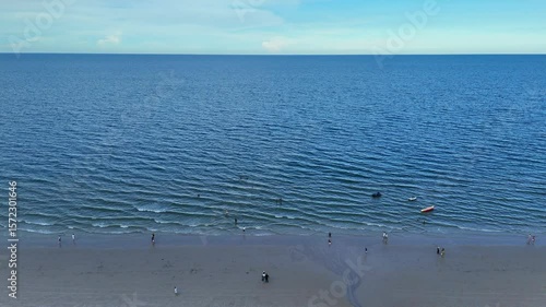 People walking at the beach