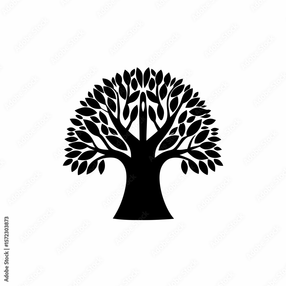 Naklejka premium creative Silhouette simple Ficus (Fig Tree) Vector Illustration