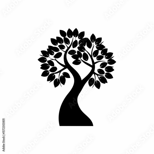 creative Silhouette simple Ficus (Fig Tree) Vector Illustration