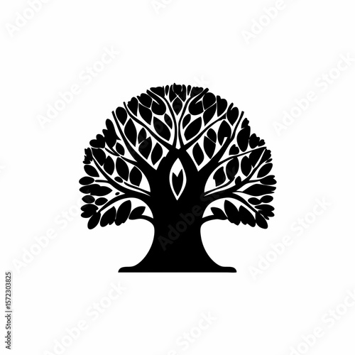creative Silhouette simple Ficus (Fig Tree) Vector Illustration