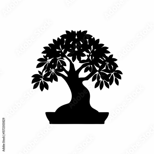 creative Silhouette simple Ficus (Fig Tree) Vector Illustration