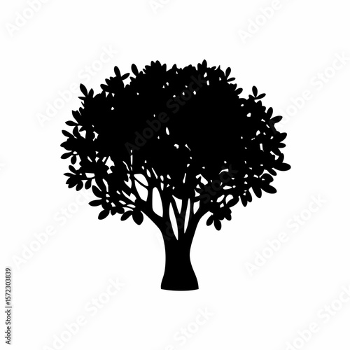 creative Silhouette simple Ficus (Fig Tree) Vector Illustration