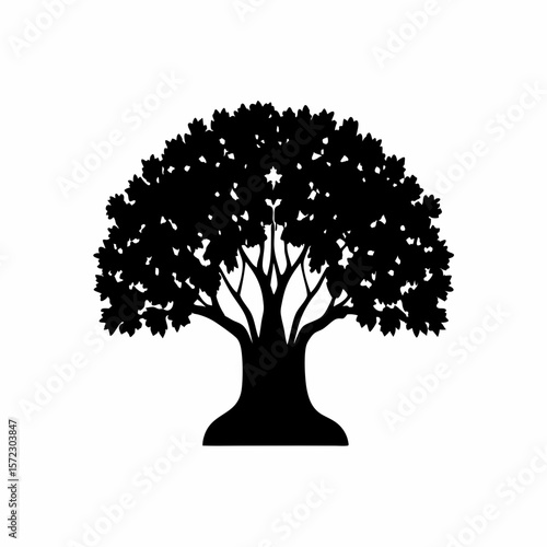 creative Silhouette simple Ficus (Fig Tree) Vector Illustration