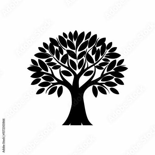 creative Silhouette simple Ficus (Fig Tree) Vector Illustration