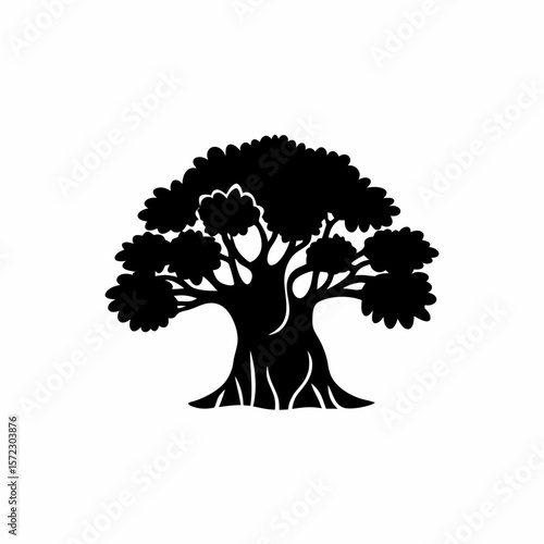 creative Silhouette simple Ficus (Fig Tree) Vector Illustration