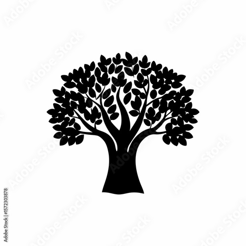 creative Silhouette simple Ficus (Fig Tree) Vector Illustration