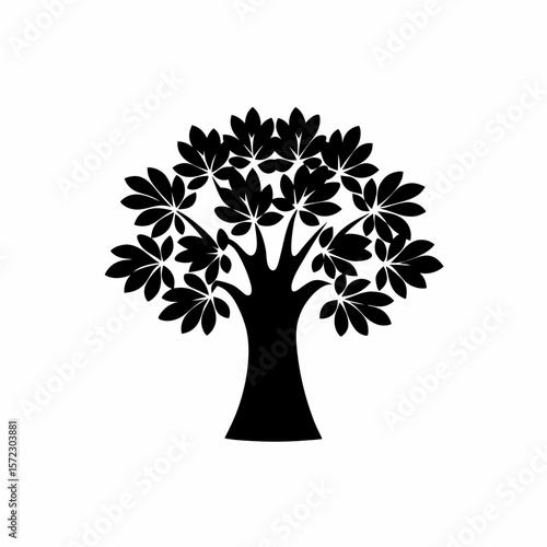 creative Silhouette simple Ficus (Fig Tree) Vector Illustration