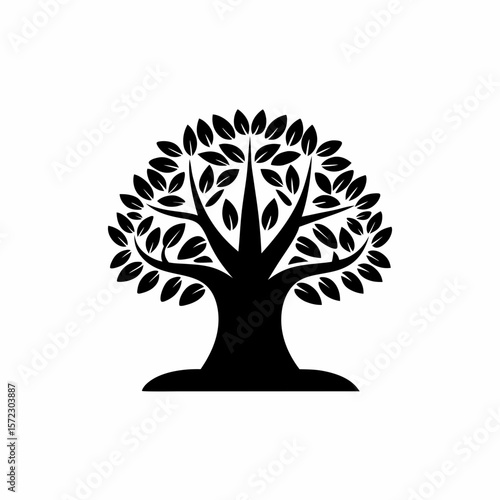 creative Silhouette simple Ficus (Fig Tree) Vector Illustration
