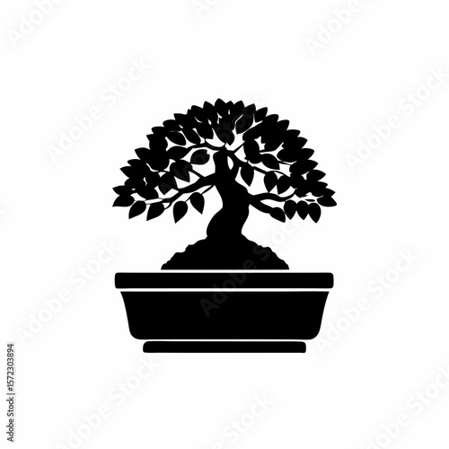 creative Silhouette simple Ficus (Fig Tree) Vector Illustration