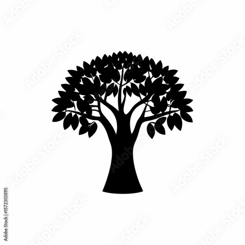creative Silhouette simple Ficus (Fig Tree) Vector Illustration