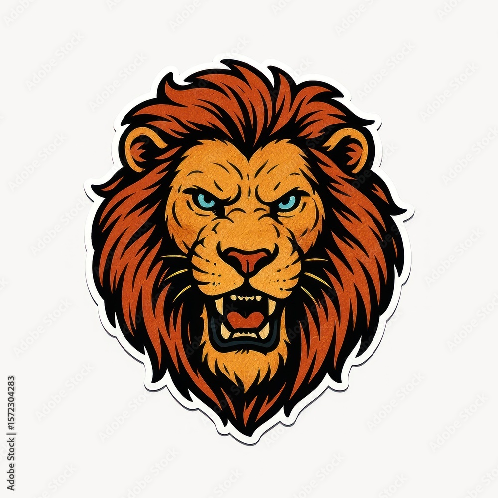 Obraz premium Fierce lion head illustration