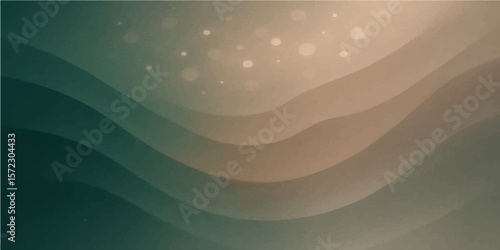 Brown abstract background with soft glow particles and smooth curved layered wave effect