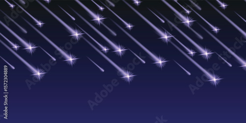 dark blue background with meteor shower design
