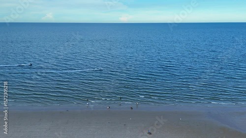 Still sea and sandy coast with no people