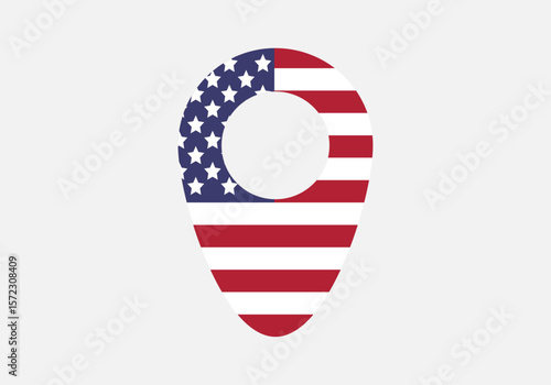 Icono ubicación con bandera de Estados Unidos de América