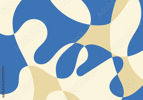 Fondo abstracto de formas onduladas y curva azul y amarillo