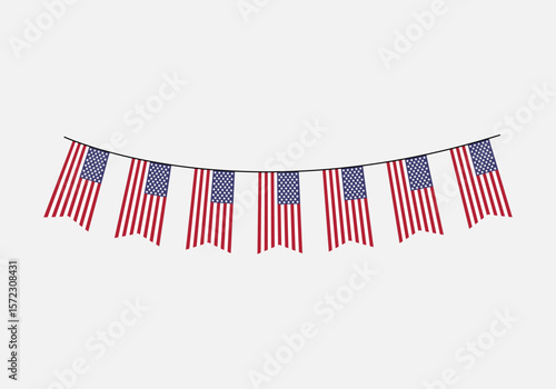 Banderines con la bandera de los Estados Unidos de América