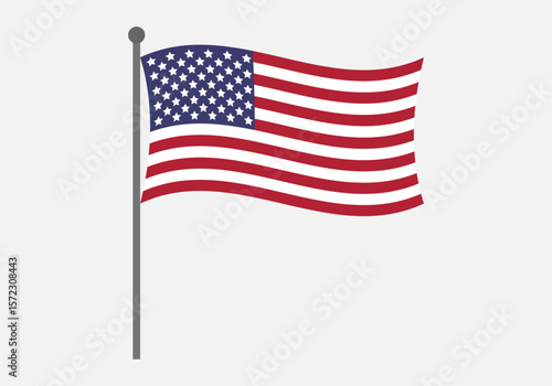 Bandera de los Estados Unidos de América con mástil 