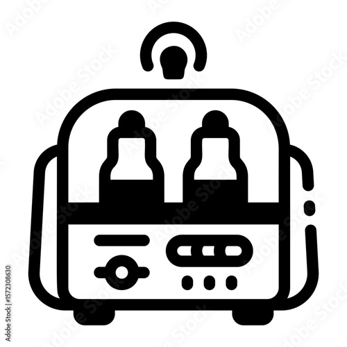 A filled style icon depicting bottle sterilizer
