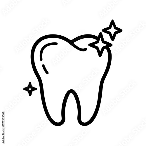 Sparkling Tooth Icon: Dental Health, Whitening & Oral Care