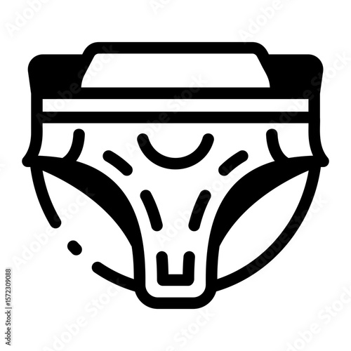 A linear style icon representing diaper
