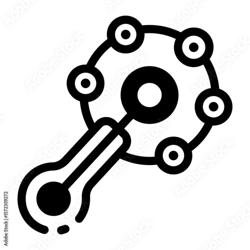 A filled style icon depicting toy rattle
