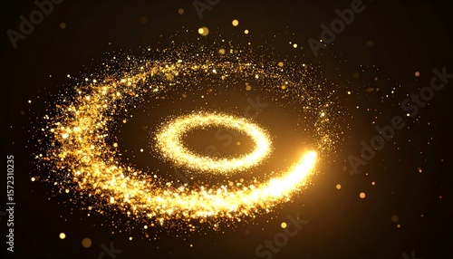Golden spiral swirling in dark space