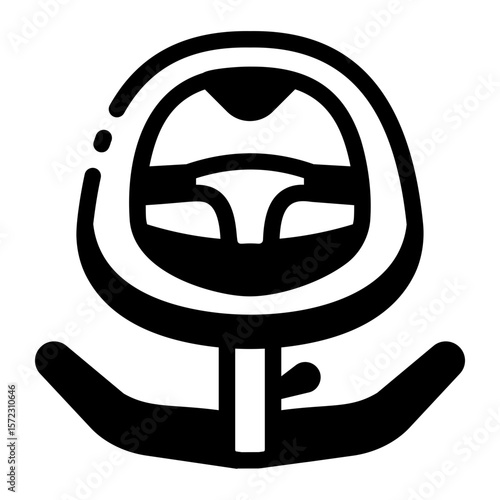 A glyph style icon showing baby bouncer
