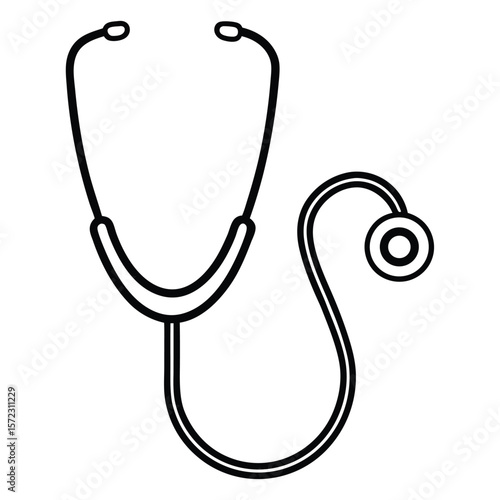 Stethoscope Icon Design for Healthcare Medical Professionals and Diagnostic Equipment Representation