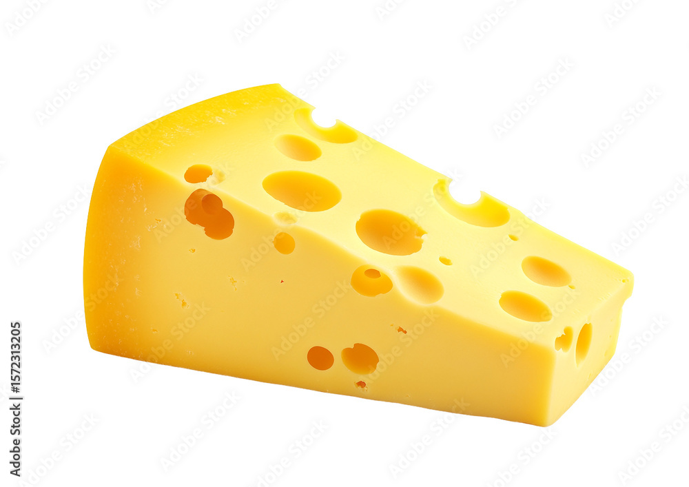 Isolated Swiss cheese wedge, delicious, golden, isolated on transparent PNG Isolated Swiss cheese wedge, delicious, golden, isolated on transparent PNG