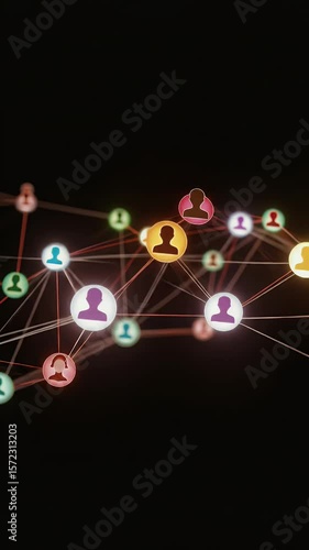 3D Network Connection People Social Internet Digital Abstract