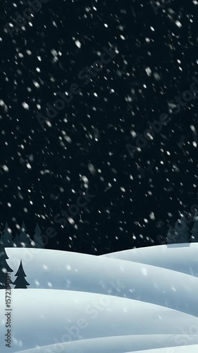 Wallpaper Mural Abstract Background Dark Night Falling Snow Winter Landscape Trees Torontodigital.ca