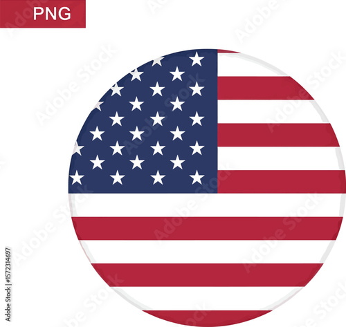 Wallpaper Mural Round American flag button, a patriotic symbol of the United States Torontodigital.ca