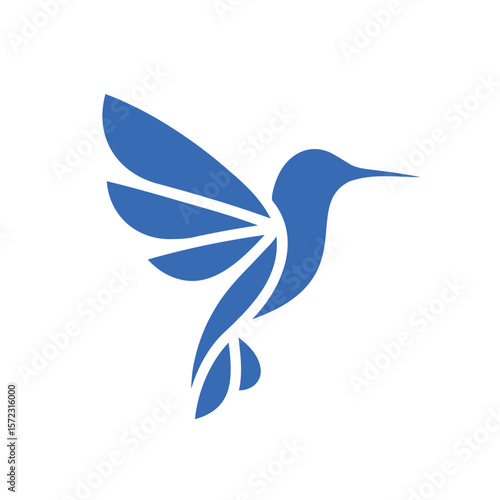 Minimalist silhouette Art Hummingbird Vector