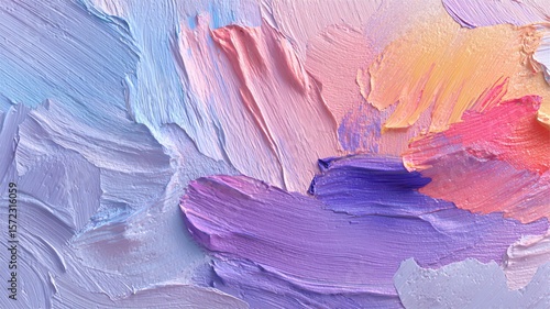 Abstract textured painting with pastel colors showing expressive brush strokes and depth
