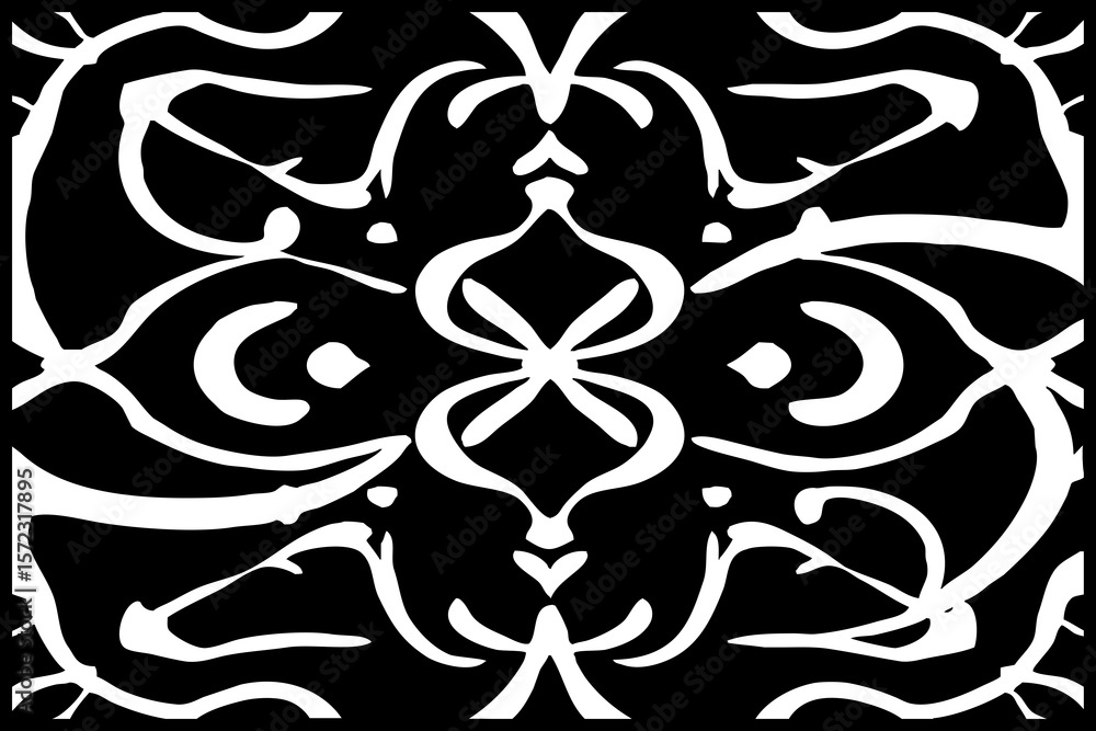 Fototapeta premium Abstract black and white pattern. For use in graphics. Minimalist illustration for printing on wall decorations