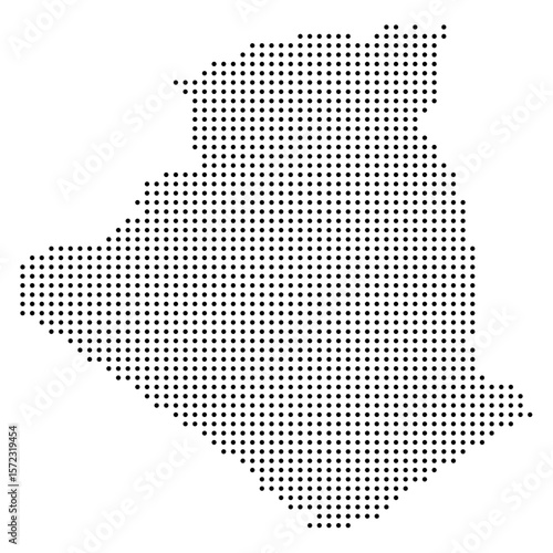 Black Dot Algeria Map African Country