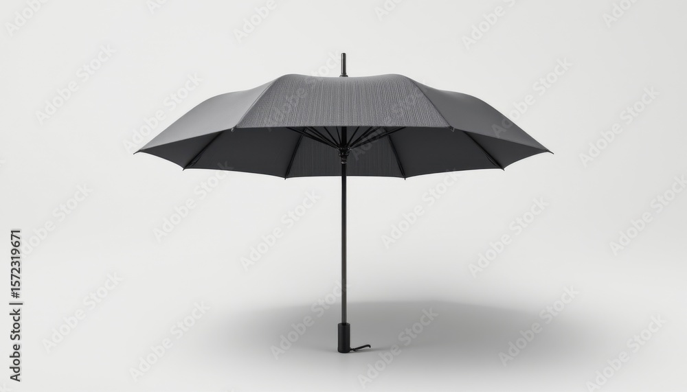 a minimal clean brushed metal umbrella in the shape of a cylinder with foldable parts, no text or branding, isolated on pure white background, ultra high resolution. a minimal clean brushed metal umbrella in the shape of a cylinder with foldable parts, no text or branding, isolated on pure white background, ultra high resolution.