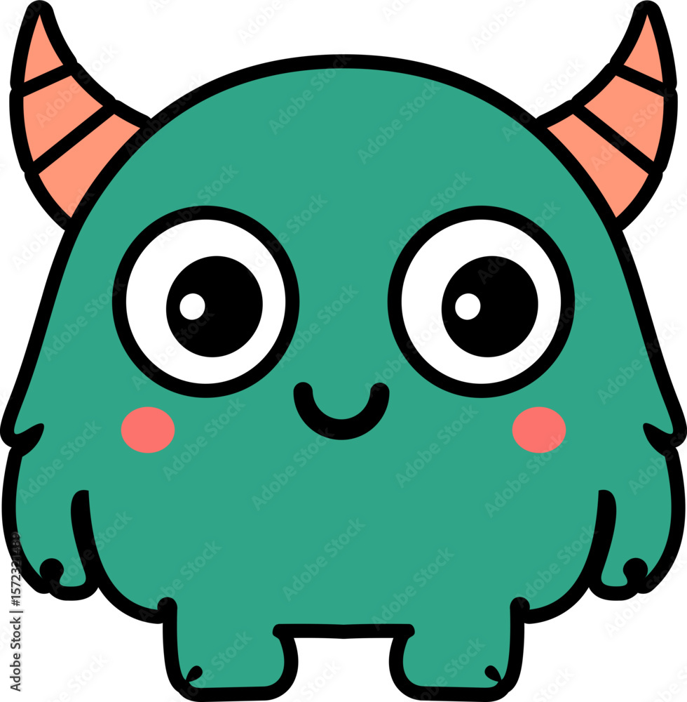 Fototapeta premium Cute Cartoon Monster Icon