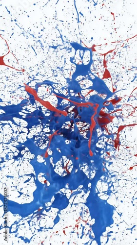 Wallpaper Mural Abstract Paint Splash with Blue Red Color Liquid Fluid Motion Torontodigital.ca
