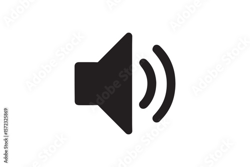 Wallpaper Mural Volume Speaker Sign icon silhouette vector with white background Torontodigital.ca
