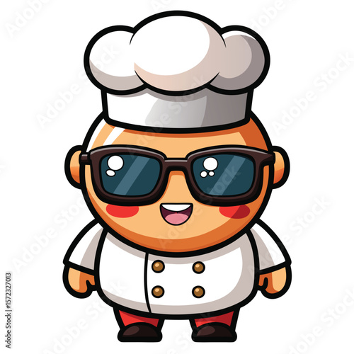 Cute chef wearing sunglasses