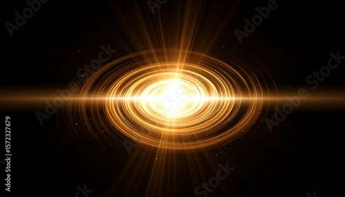 Golden, swirling, light burst