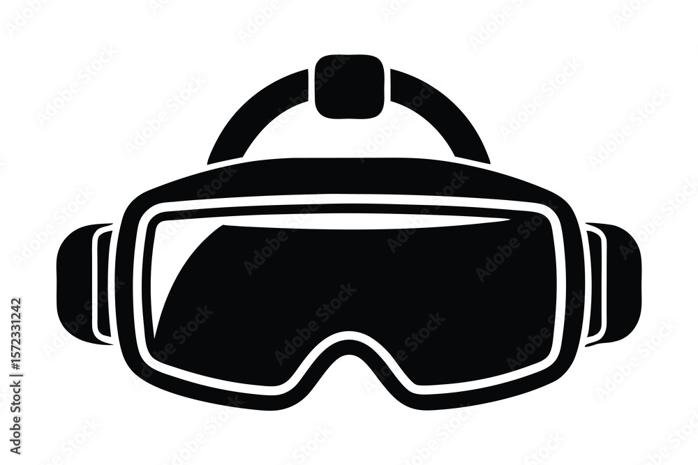 Obraz premium vr headset icon silhouette on white background