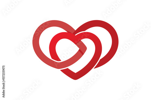 Two hearts intertwined keep the bond romantic unity vector art illustration