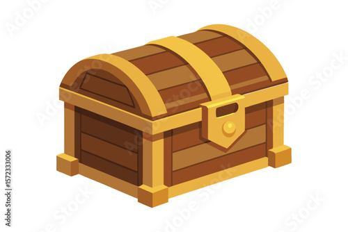 3d treasure chest isolated on white background