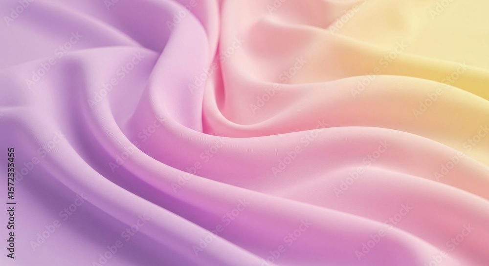 Fototapeta premium Abstract flowing fabric background with soft pastel gradient colors and smooth waves