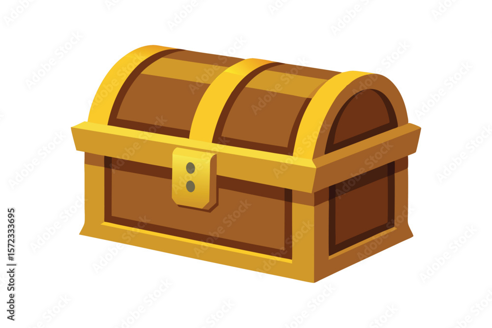 wooden treasure chest on white background wooden treasure chest on white background