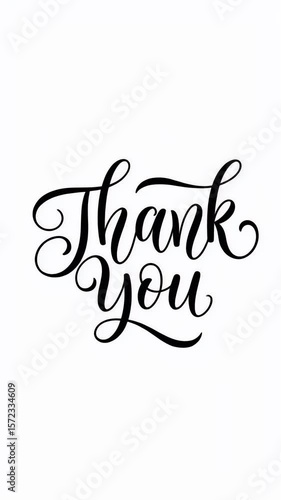 Elegant Thank You Calligraphy Greeting Appreciation Message Typography
