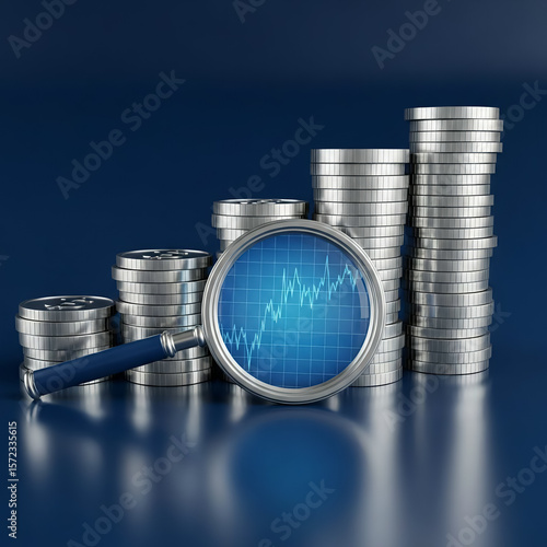 Financial Growth Analysis with Magnifying Glass